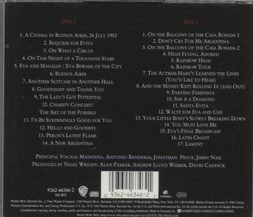 Madonna Evita 2 CD album set (Double CD) German MAD2CEV216344
