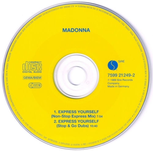 Madonna Express Yourself - Yellow CD single (CD5 / 5") German MADC5EX47826