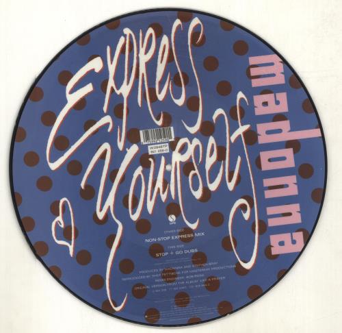 Madonna Express Yourself 12" vinyl picture disc (12 inch picture record) UK MAD2PEX694596