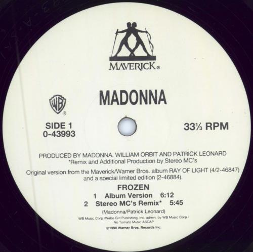 Madonna Frozen 12" vinyl single (12 inch record / Maxi-single) US MAD12FR107003