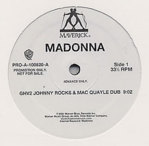 Madonna GHV2 Megamix - Johnny Rocks 12" vinyl single (12 inch record / Maxi-single) US MAD12GH207041