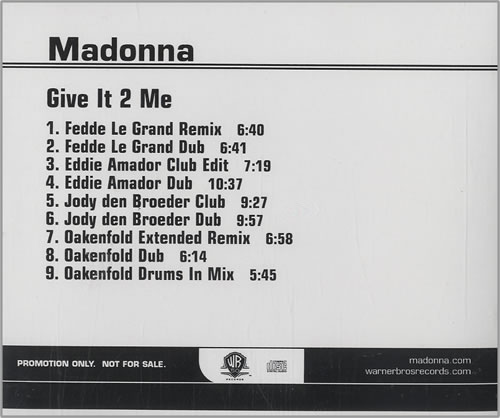 Madonna Give It 2 Me CD single (CD5 / 5") US MADC5GI460791