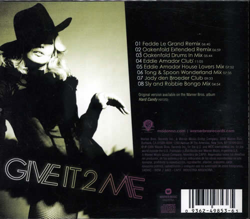 Madonna Give It 2 Me CD single (CD5 / 5") Argentinean MADC5GI569676