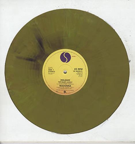 Madonna Holiday - Mustard Vinyl Factory Pressing 12" vinyl single (12 inch record / Maxi-single) UK MAD12HO26747