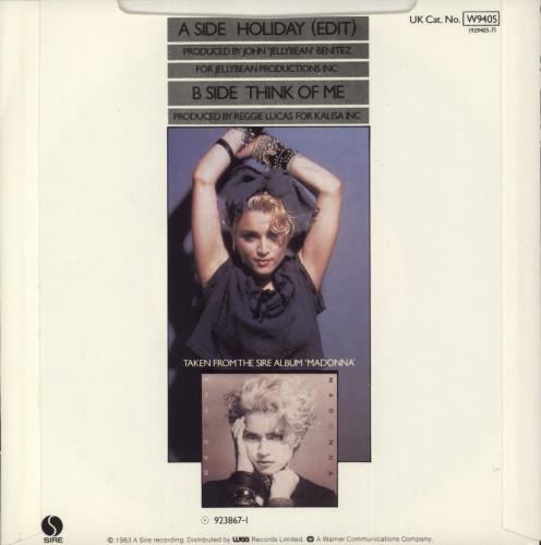 Madonna Holiday - Solid - Train Card Sleeve 7" vinyl single (7 inch record / 45) UK MAD07HO05344