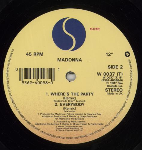 Madonna Holiday 91 - EX 12" vinyl single (12 inch record / Maxi-single) UK MAD12HO612464