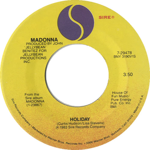 Madonna Holiday 7" vinyl single (7 inch record / 45) US MAD07HO327412