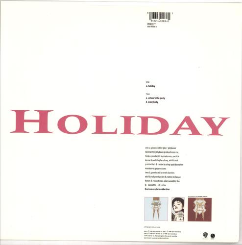 Madonna Holiday 12" vinyl single (12 inch record / Maxi-single) UK MAD12HO05467