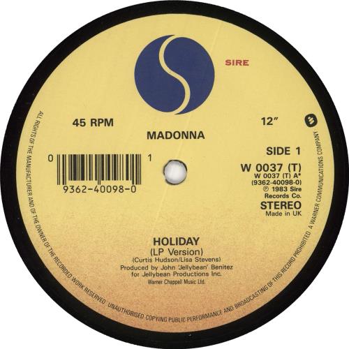 Madonna Holiday 12" vinyl single (12 inch record / Maxi-single) UK MAD12HO05467