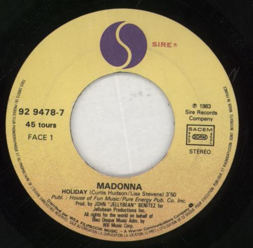 Madonna Holiday 7" vinyl single (7 inch record / 45) French MAD07HO638618