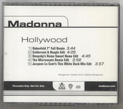 Madonna Hollywood Remixes CD single (CD5 / 5") US MADC5HO251487