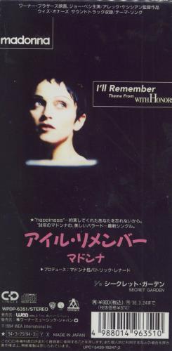 Madonna I'll Remember 3" CD single (CD3) Japanese MADC3IL24506