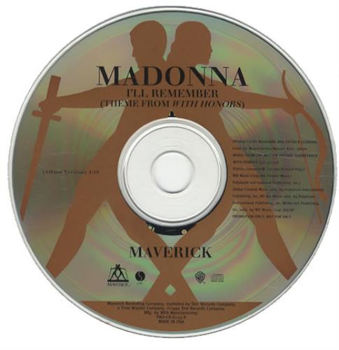 Madonna I'll Remember CD single (CD5 / 5") US MADC5IL26976