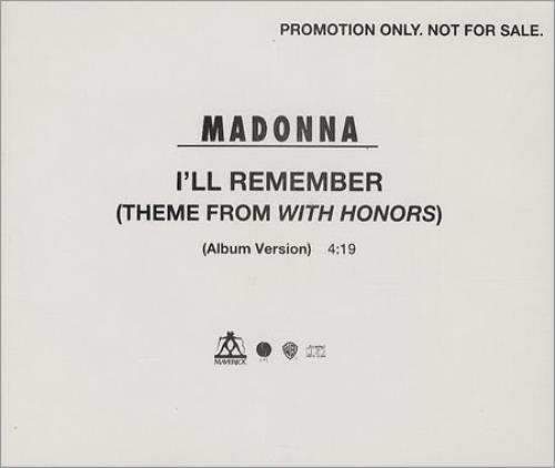 Madonna I'll Remember CD single (CD5 / 5") US MADC5IL26976