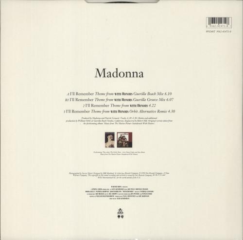 Madonna I'll Remember 12" vinyl single (12 inch record / Maxi-single) UK MAD12IL56818
