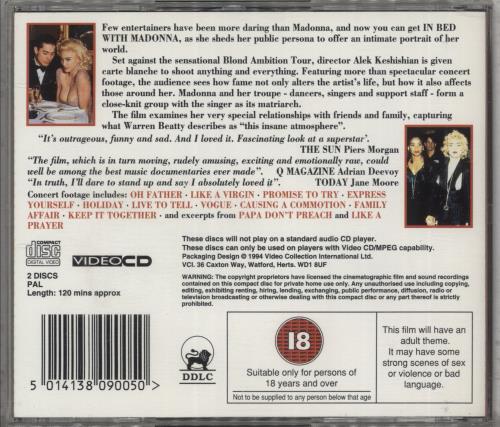 Madonna In Bed With Madonna Video CD UK MADVDIN876920