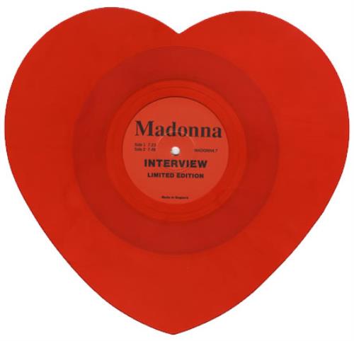Madonna Interview - Red Heart shaped picture disc (picture disc vinyl record) UK MADSHIN48229