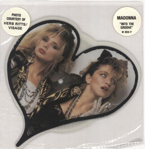 Madonna Into The Groove - Doubled Stickered PVC sleeve shaped picture disc (picture disc vinyl record) UK MADSHIN317474