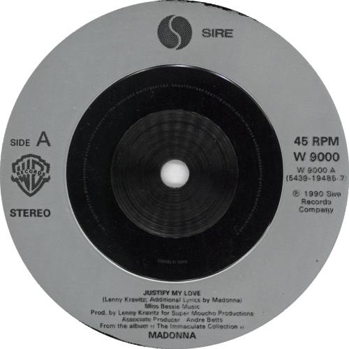 Madonna Justify My Love - Injection + Card Sleeve 7" vinyl single (7 inch record / 45) UK MAD07JU565718