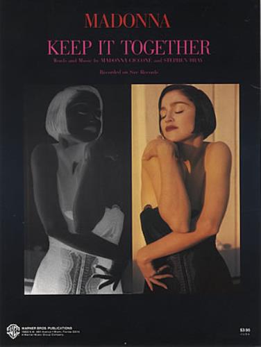 Madonna Keep It Together sheet music US MADSMKE377488