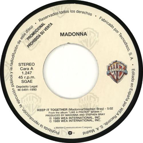 Madonna Keep It Together 7" vinyl single (7 inch record / 45) Spanish MAD07KE05363