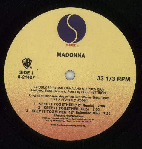 Madonna Keep It Together 12" vinyl single (12 inch record / Maxi-single) US MAD12KE05473