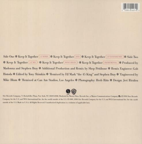 Madonna Keep It Together 12" vinyl single (12 inch record / Maxi-single) US MAD12KE05473