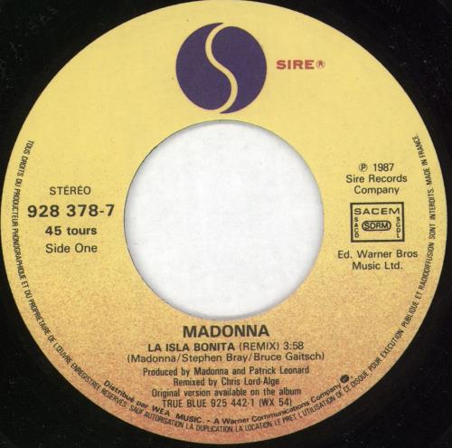 Madonna La Isla Bonita 7" vinyl single (7 inch record / 45) French MAD07LA45218