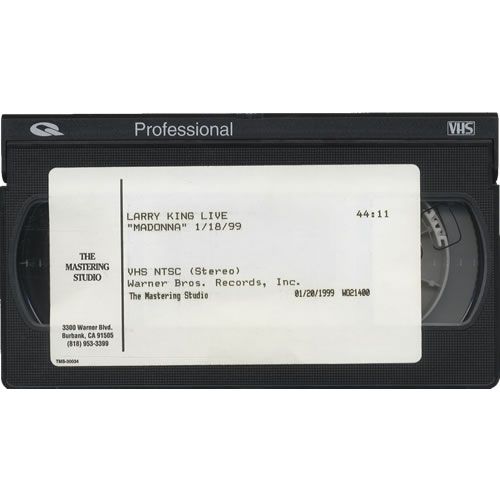 Madonna Larry King Live video (VHS or PAL or NTSC) US MADVILA459003