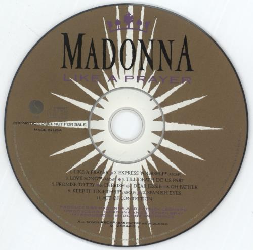 Madonna Like A Prayer CD album (CDLP) US MADCDLI03699