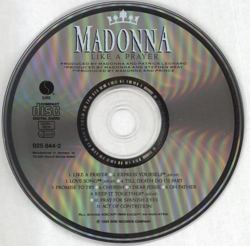 Madonna Like A Prayer CD album (CDLP) German MADCDLI727993