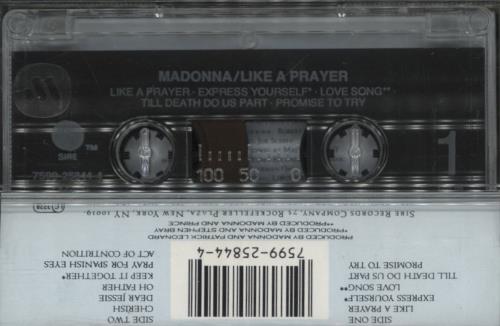 Madonna Like A Prayer cassette album UK MADCLLI865618
