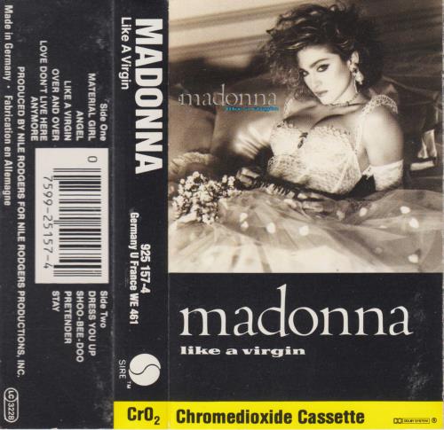 Madonna Like A Virgin - 2nd - Grey Label & Black Shell cassette album German MADCLLI216401