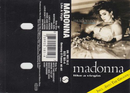 Madonna Like A Virgin - Silver Paper Labels cassette album UK MADCLLI216400
