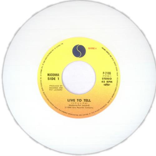 Madonna Live To Tell - White Vinyl 7" vinyl single (7 inch record / 45) Japanese MAD07LI05533
