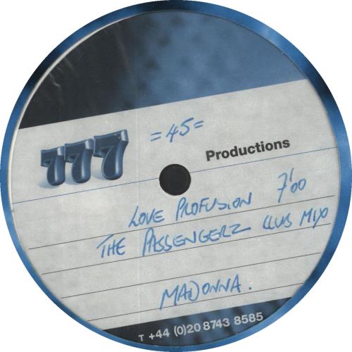 Madonna Love Profusion - 1 Sided 12" vinyl single (12 inch record / Maxi-single) UK MAD12LO285850