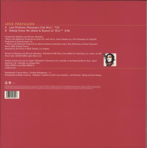 Madonna Love Profusion 12" vinyl single (12 inch record / Maxi-single) UK MAD12LO266359