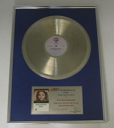 Madonna Madonna Mix award disc Venezuelan MADAWMA256547