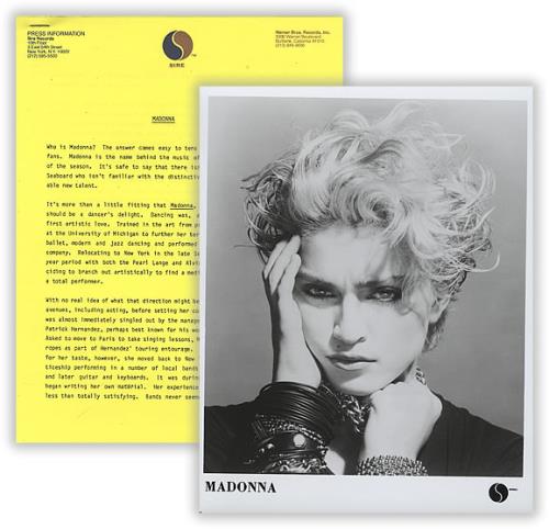 Madonna Madonna media press pack US MADPPMA391781