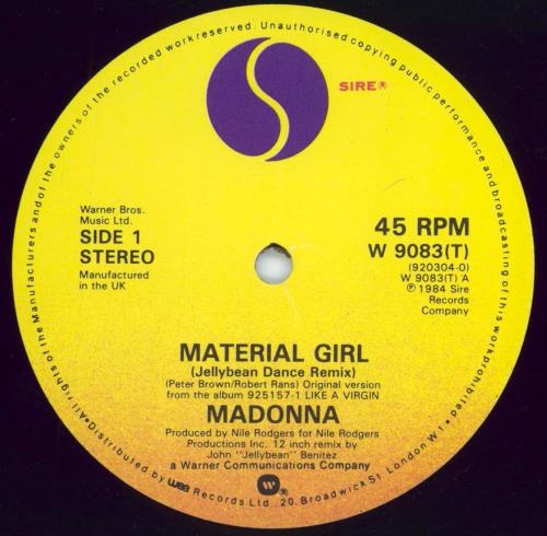 Madonna Material Girl - EX 12" vinyl single (12 inch record / Maxi-single) UK MAD12MA442823