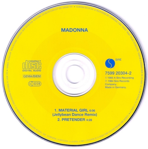 Madonna Material Girl CD single (CD5 / 5") German MADC5MA41024