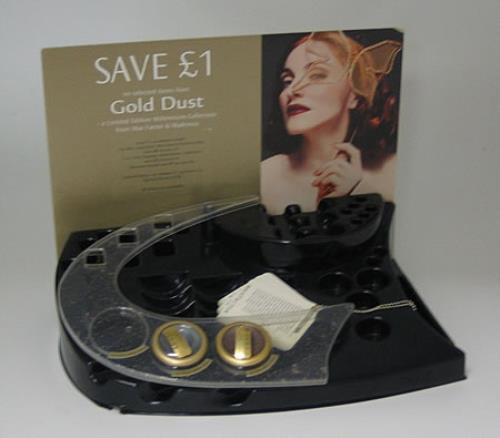 Madonna Max Factor 'Gold Dust' Make-Up Counter Stand display UK MADDIMA368688