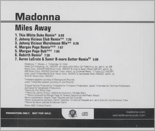 Madonna Miles Away CD single (CD5 / 5") US MADC5MI457656