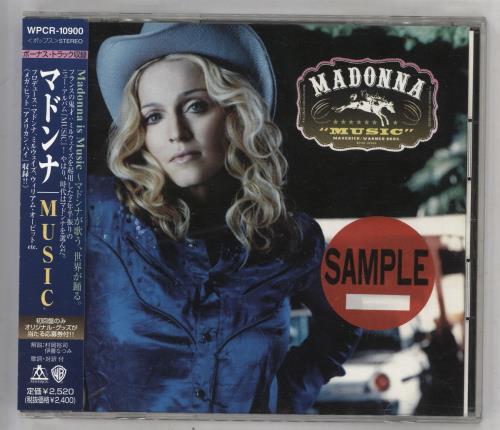 Madonna Music - sample stickered CD album (CDLP) Japanese MADCDMU664094