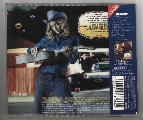 Madonna Music - sample stickered CD album (CDLP) Japanese MADCDMU664094