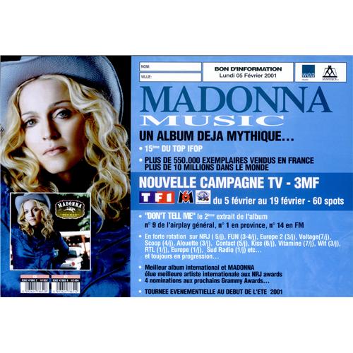 Madonna Music - single sided handbill French MADHBMU181487