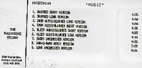 Madonna Music video (VHS or PAL or NTSC) US MADVIMU169841