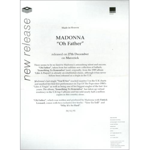 Madonna Oh Father CD single (CD5 / 5") UK MADC5OH57747