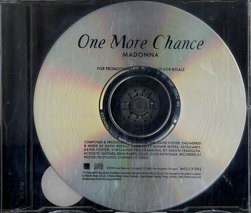 Madonna One More Chance CD single (CD5 / 5") UK MADC5ON187680