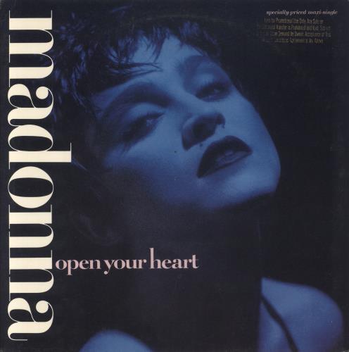 Madonna Open Your Heart - Gold Promo Stamped 12" vinyl single (12 inch record / Maxi-single) US MAD12OP844986